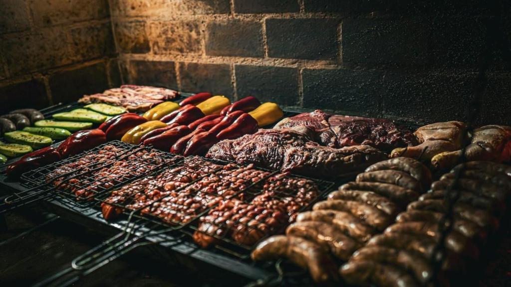 Asado argentino al fuego