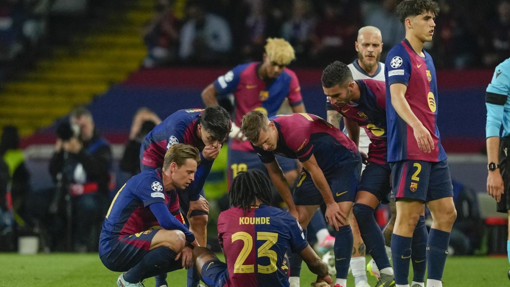 El Barça, preocupado por la lesión de Jules Koundé en el partido contra el Inter