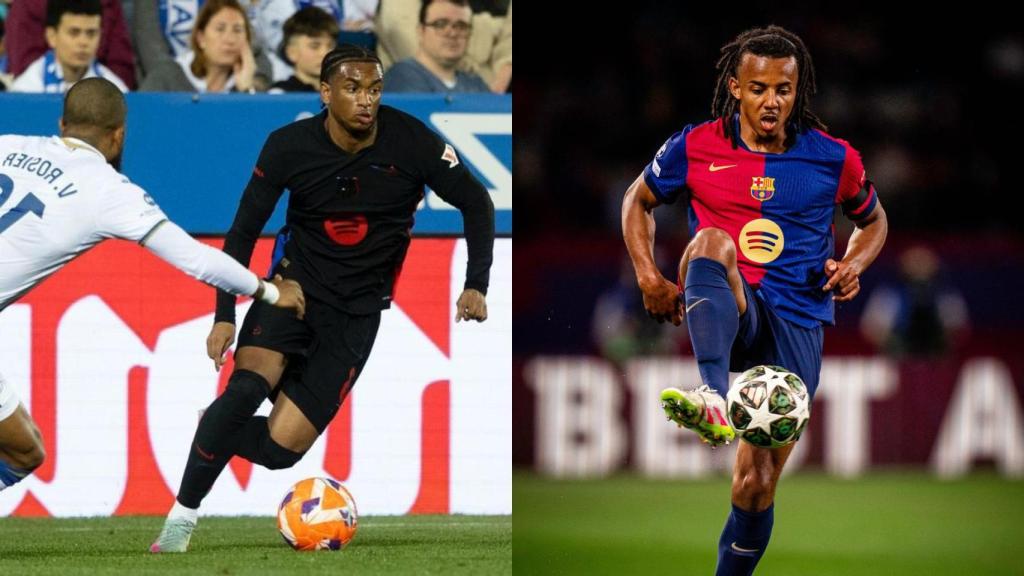 Alejandro Balde y Jules Koundé, víctimas de la misma lesión en el bíceps femoral, en un montaje