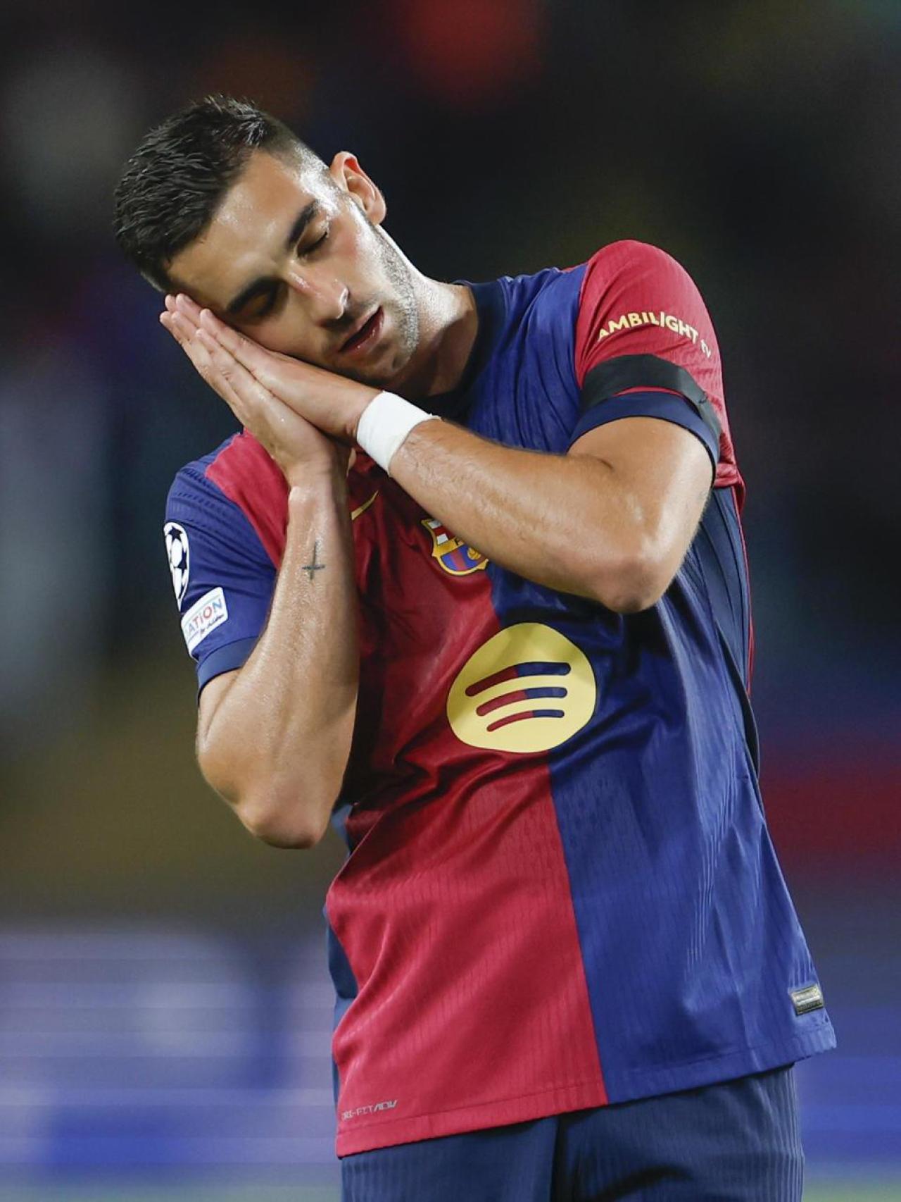 La celebración de Ferran Torres tras marcar al Inter, al más puro estilo Stephen Curry