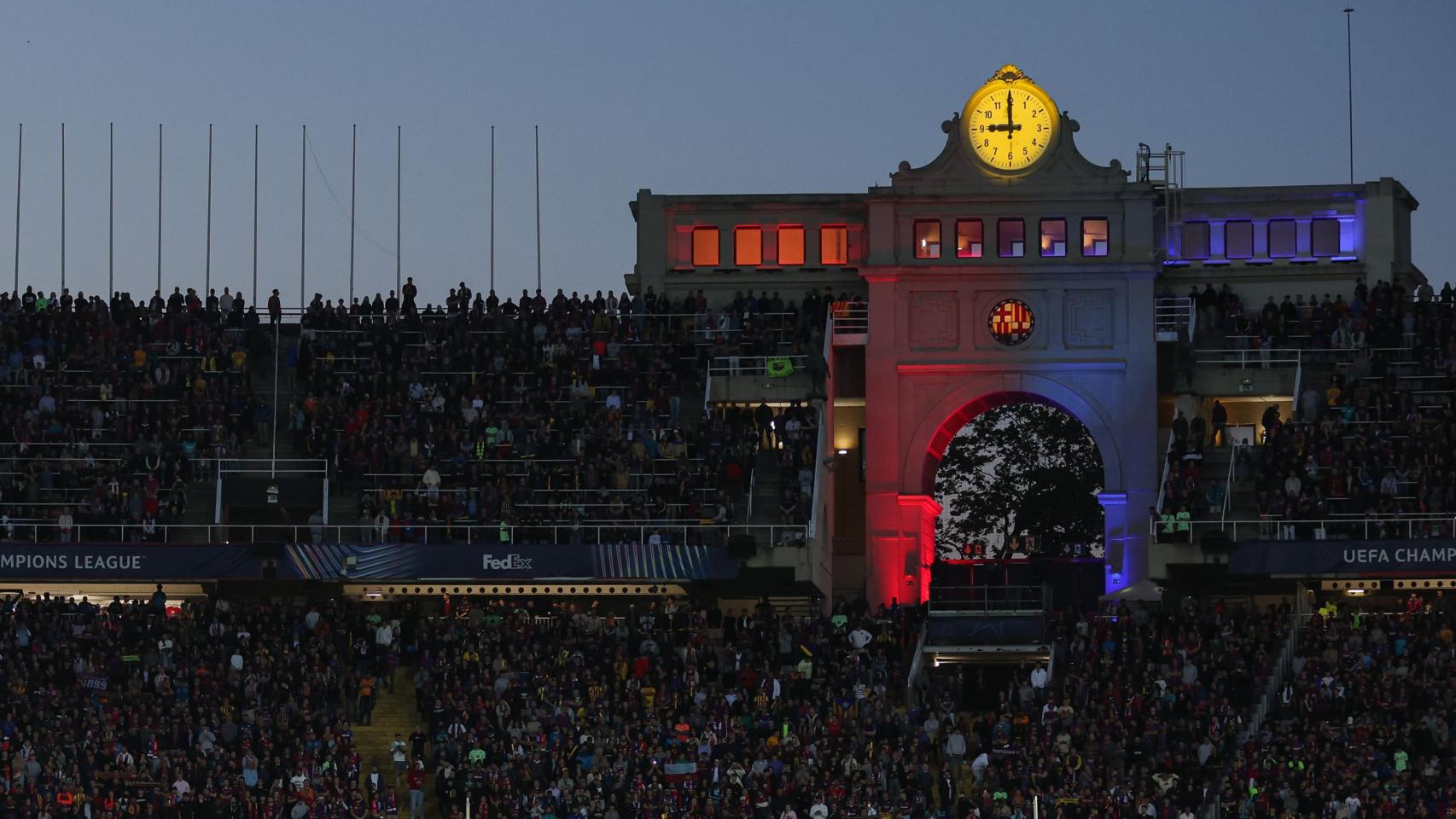 El Estadi Olímpic Lluis Companys, en la previa del Barça-Inter