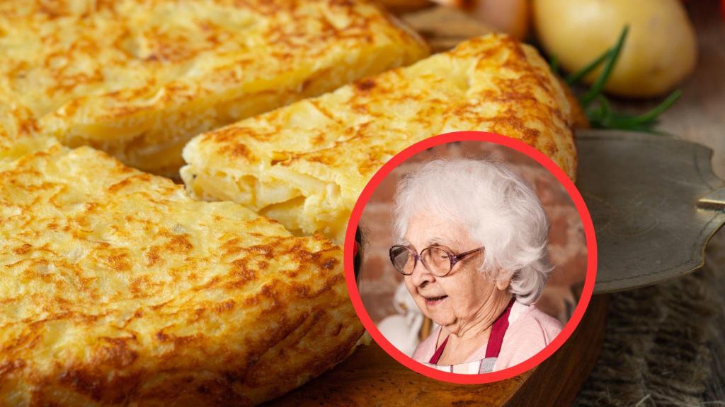 Fotomontaje tortilla y abuela