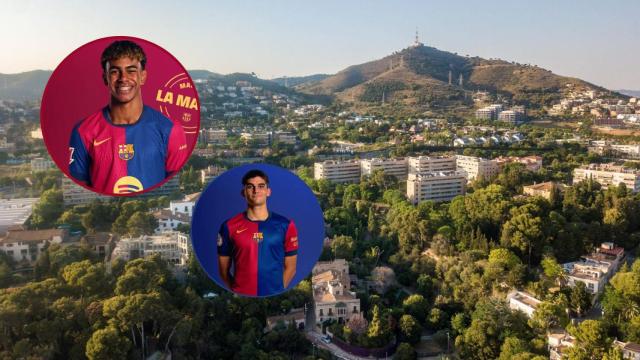 Fotomontaje de Esplugues con Lamine Yamal y Gerard Martín