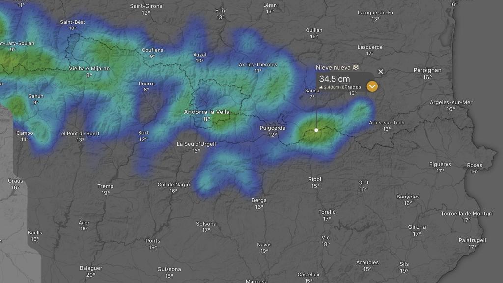 Mapa de l'acumulat en forma de neu