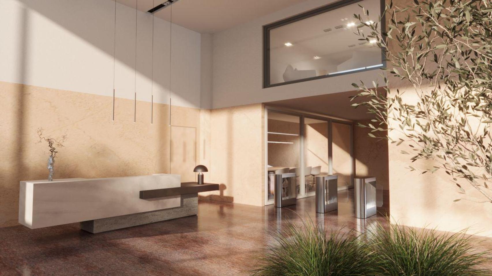 Interior de Marina 206, las oficinas premium en el Eixample