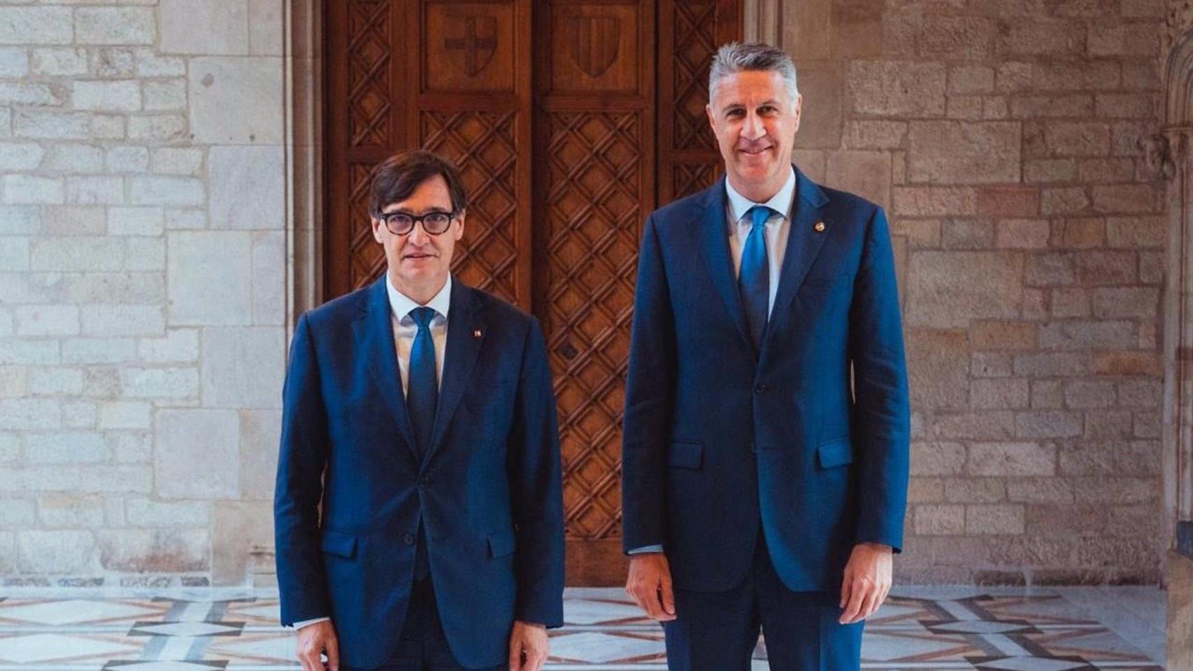 Albiol e Illa durante su encuentro en la Generalitat de Catalunya