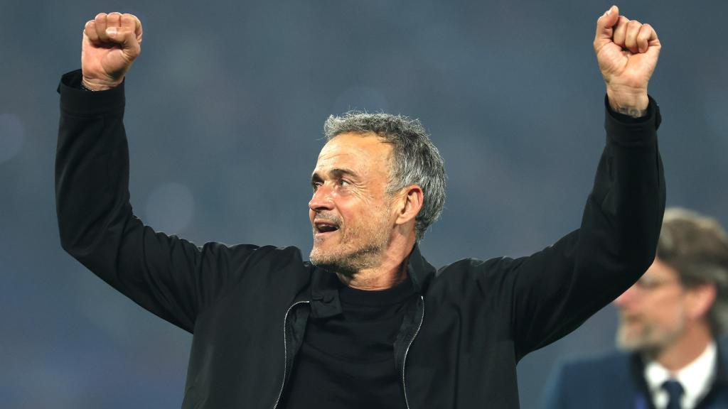 Luis Enrique celebra el pase a la final de la Champions League con el PSG
