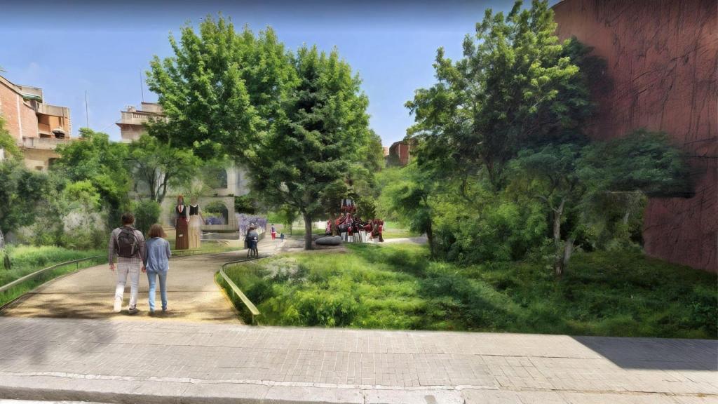 Render del proyecto de refugio climático en el espacio de Can Raventós