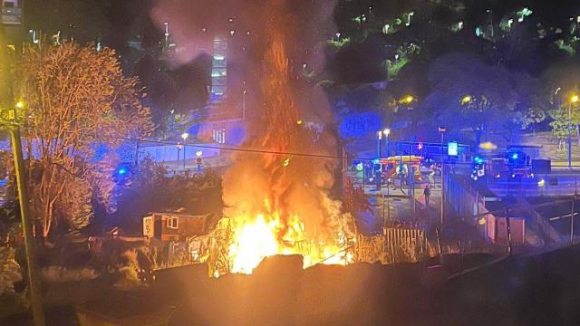 Incendio en el asentamiento ilegal de Vallcarca