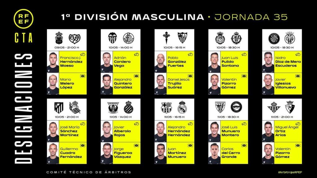 Árbitros designados para el Barça-Real Madrid de Liga