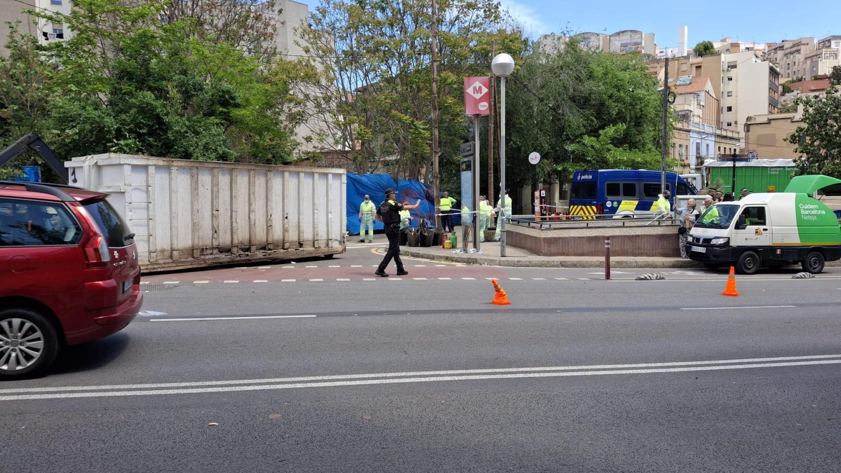 Trabajos en el solar de Vallcarca