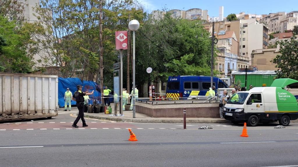 Trabajos en el solar de Vallcarca