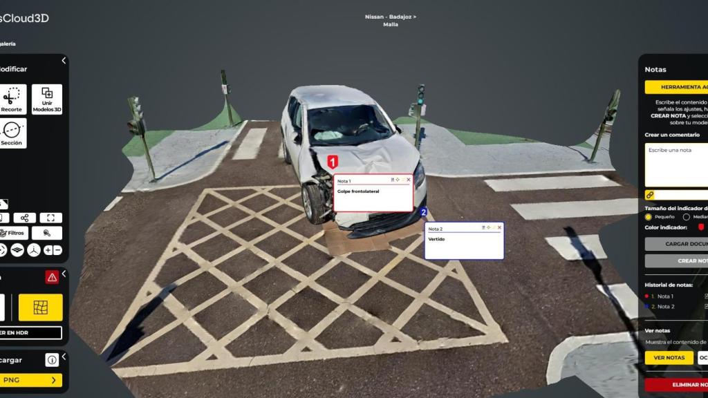 Un exemple d'un atestat policial reconstruït a partir d'Eye Cloud, a Santa Coloma