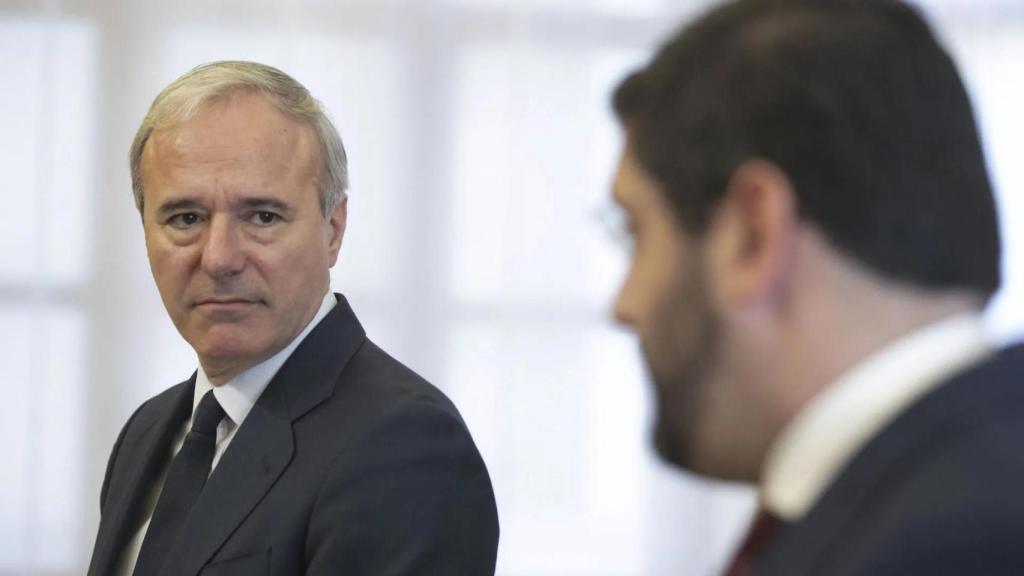 Jorge Azcón, presidente de Aragón, en una comparecencia pública