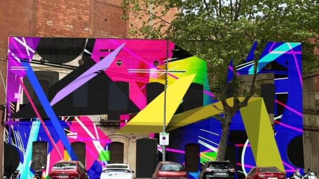 Un mural en Poblenou