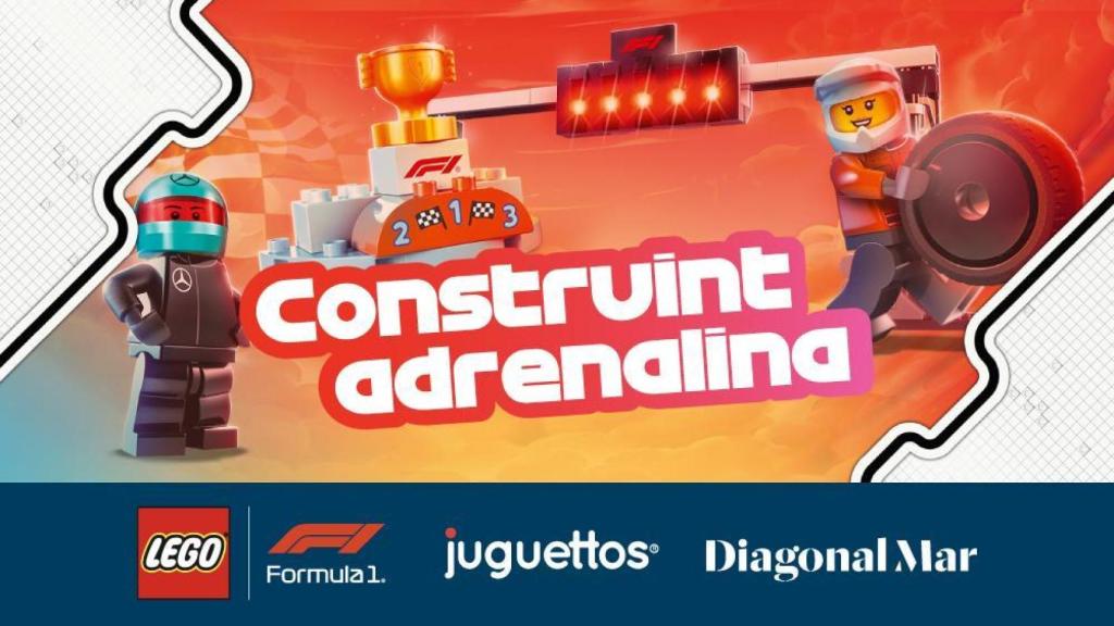 Cartel de la exposición gratis de la Fórmula 1 y LEGO en Diagonal Mar
