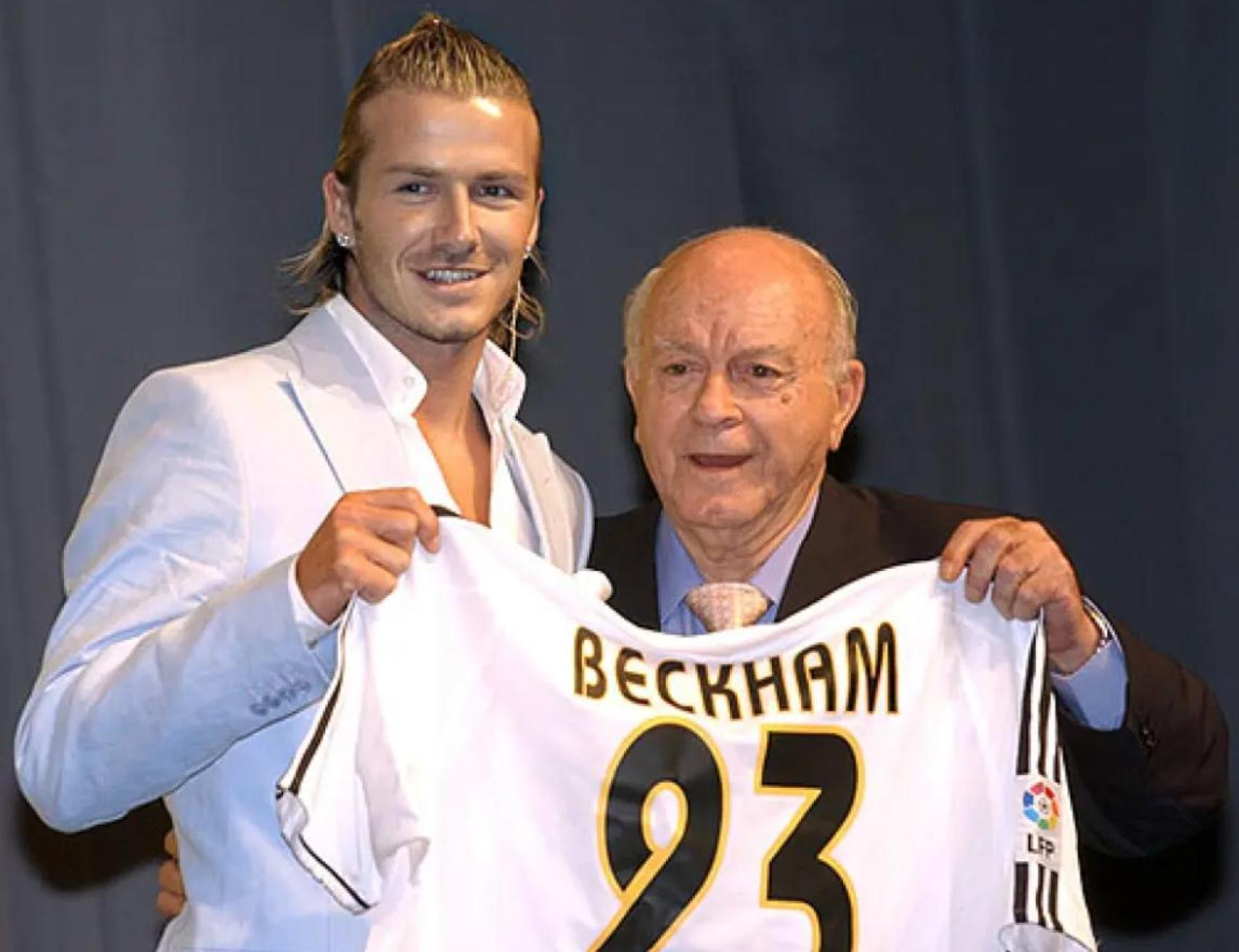 David Beckham, en su presentación con el Real Madrid