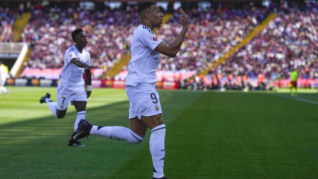 Mbappé celebra el segundo gol del Real Madrid