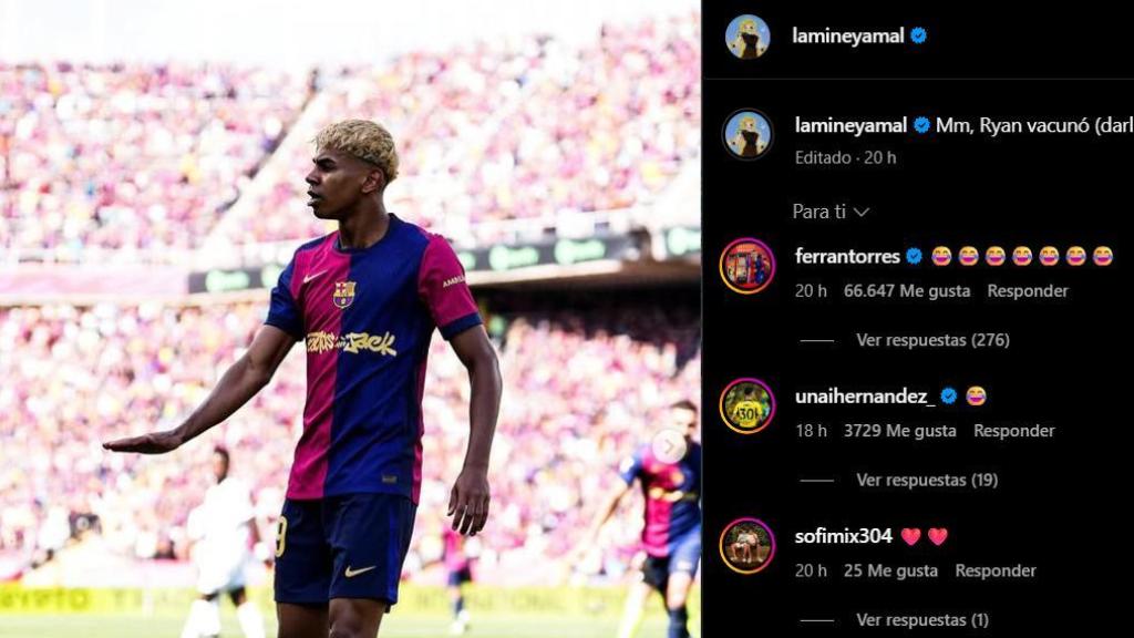 El 'zasca' de Lamine Yamal a Bellingham y Ramos en Instagram