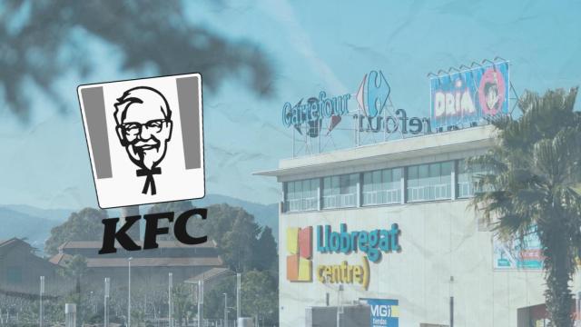 Fotomontaje del centro comercial Llobregat Centre de Cornellà con el logo de KFC