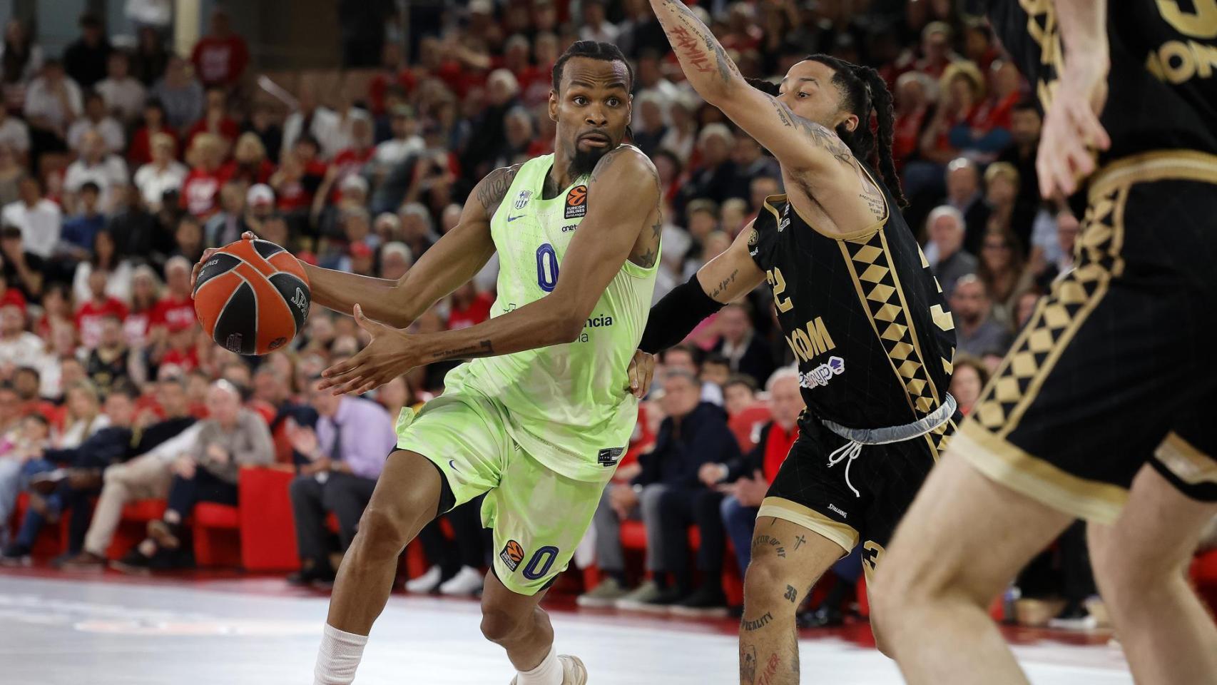 Kevin Punter, durante una acción del Mónaco-Barça de la Euroliga