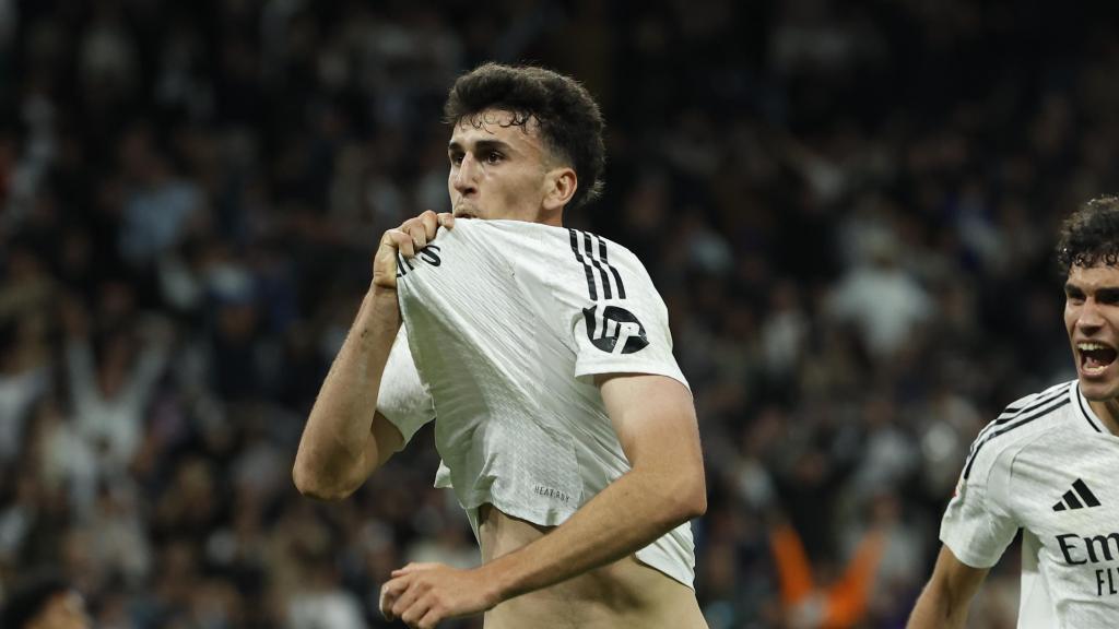 Jacobo Ramón celebra la remontada del Real Madrid contra el RCD Mallorca