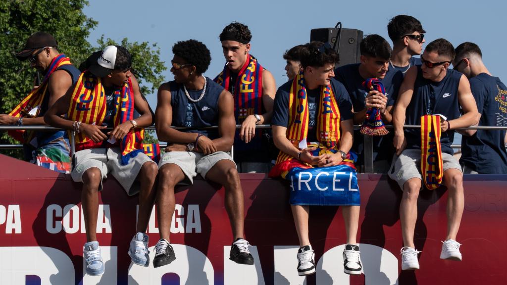 Rua del barça por la victoria del Triplete 2025