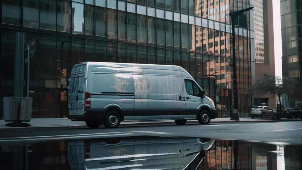 Furgoneta de alquiler aparcada