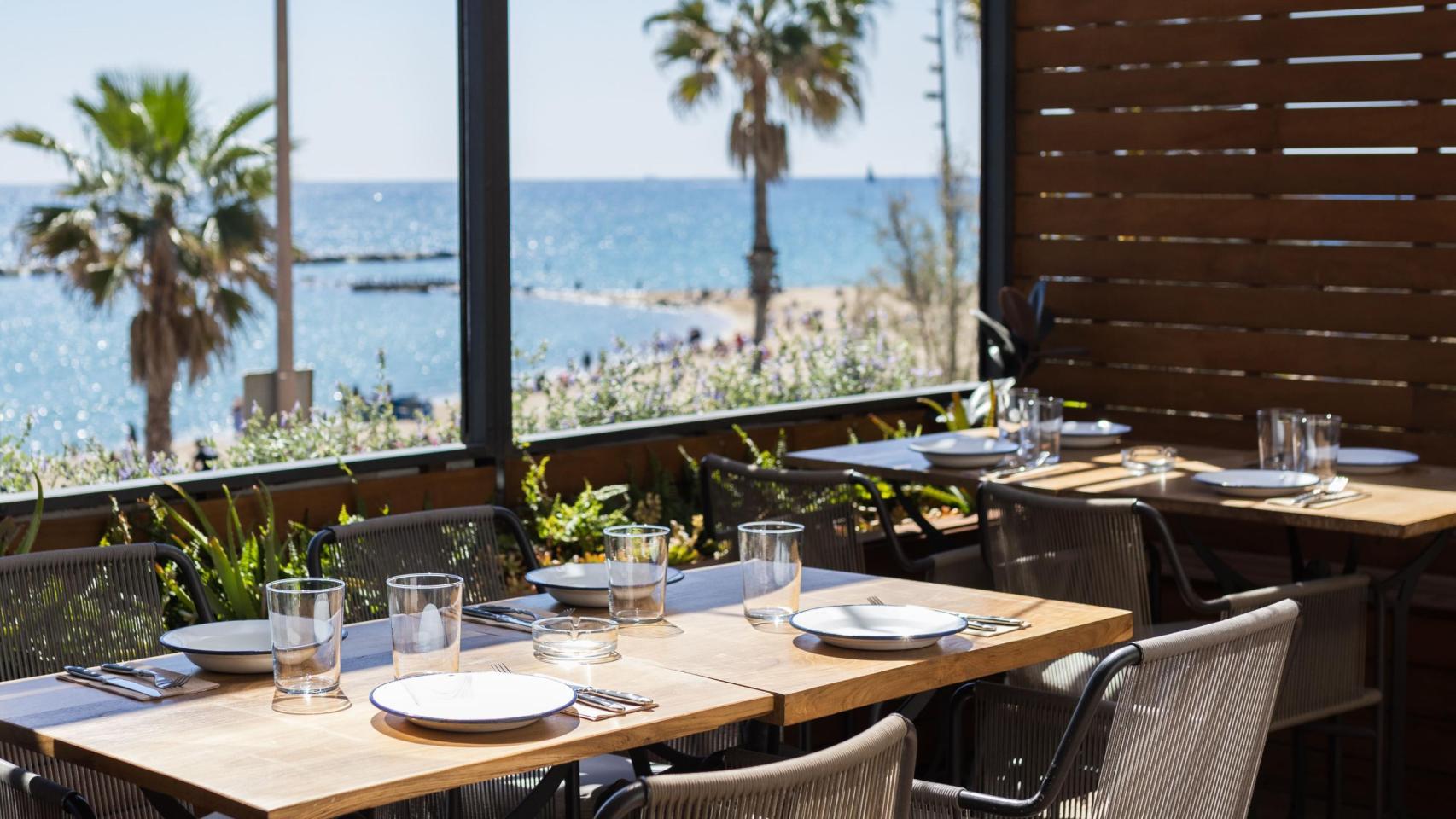 Vistas al mar desde la primera planta del restaurante Barraca