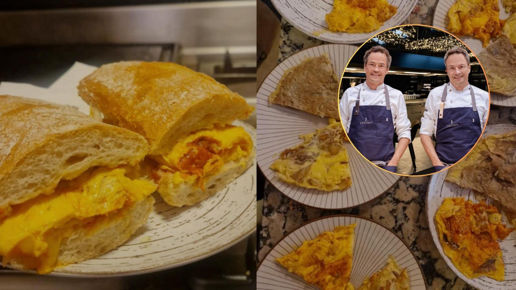 Fotomontaje de los bocadillos y tortillas de Dole Café y los Hermanos Torres