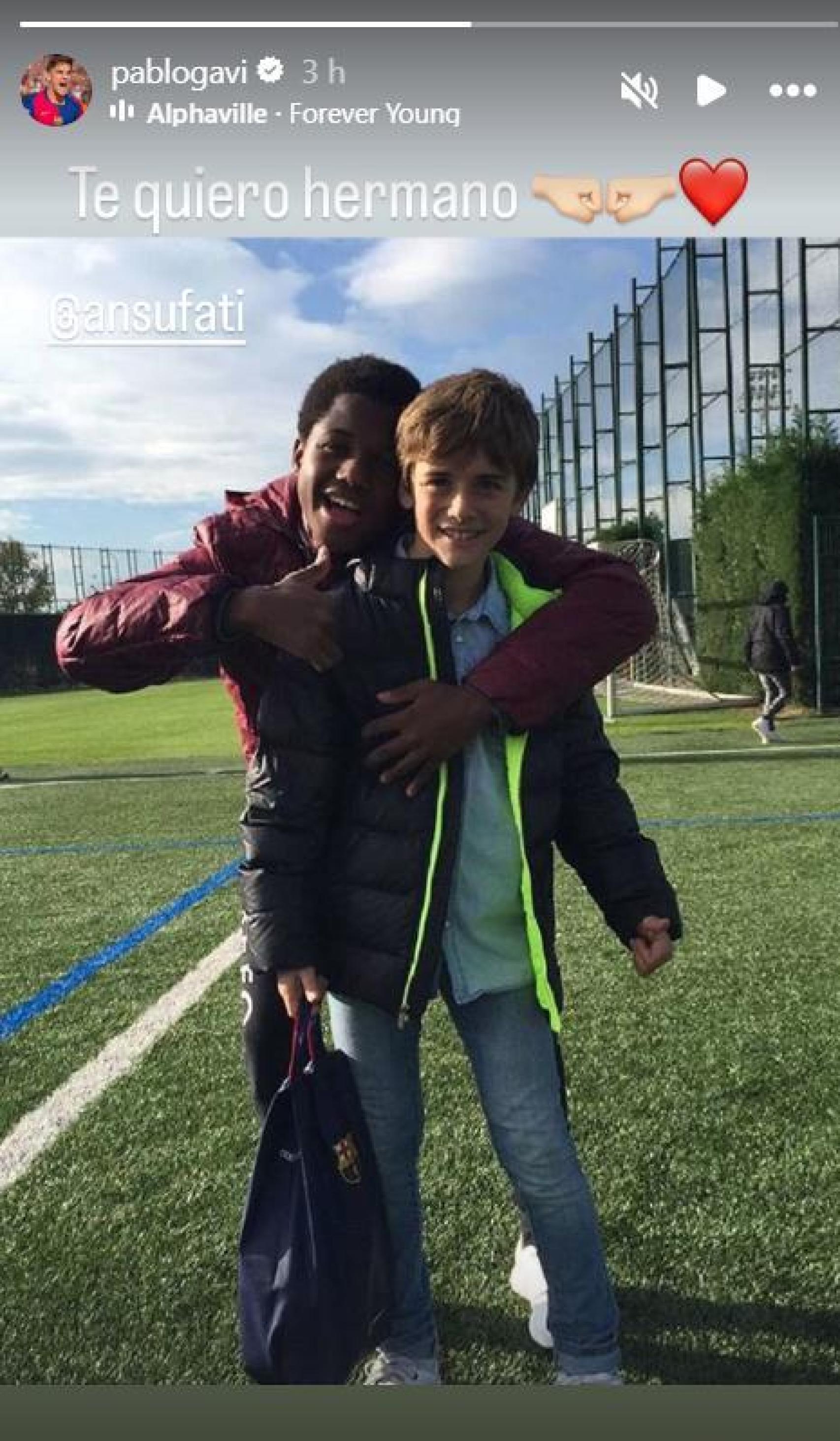 El mensaje con tintes de despedida de Gavi a Ansu Fati en Instagram