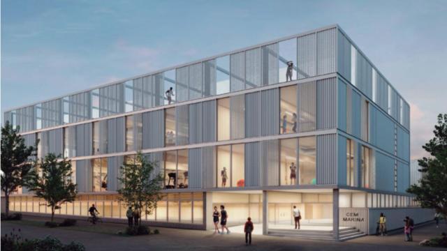 Render del polideportivo de la Marina del Port