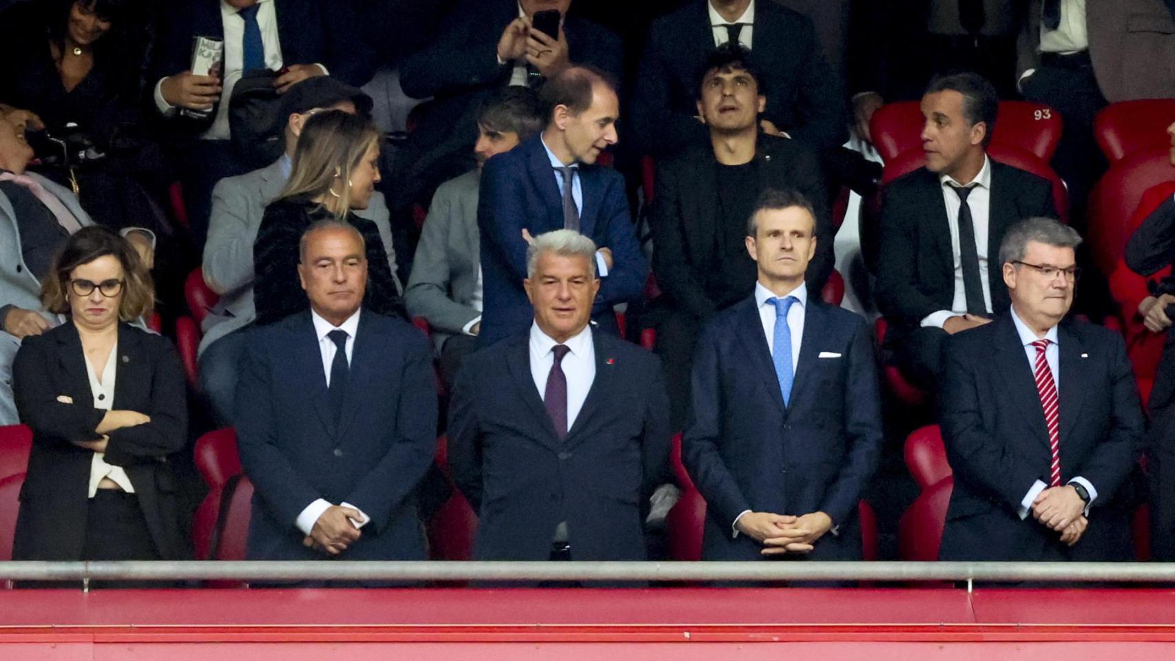 Joan Laporta, en el palco de San Mamés