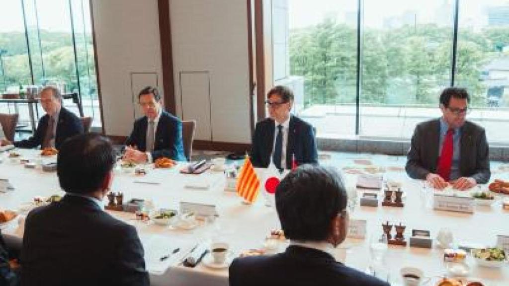 El 'president' de la Generalitat durante un encuentro empresarial en su gira por Japón