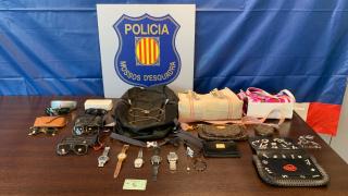 Objetos requisados por la policía