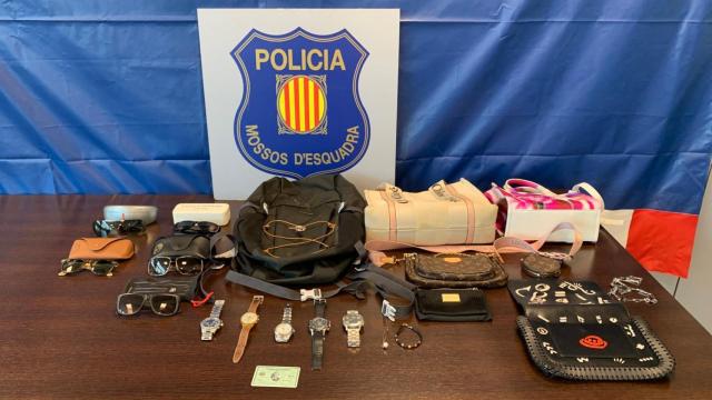 Objetos requisados por la policía