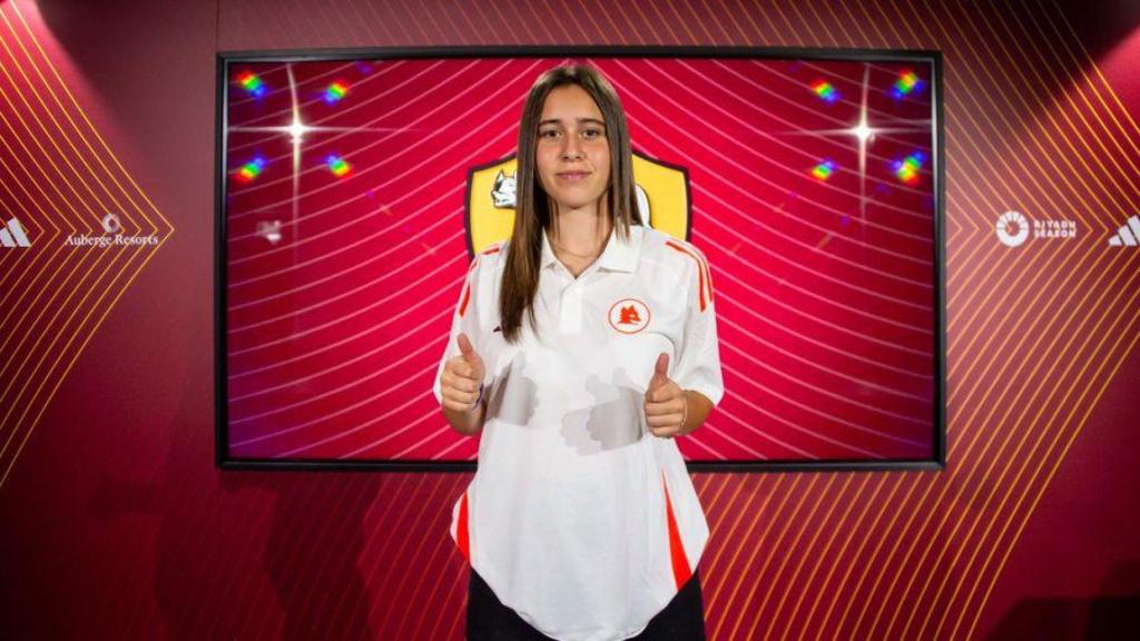 Giulia Dragoni, en su presentación con la Roma