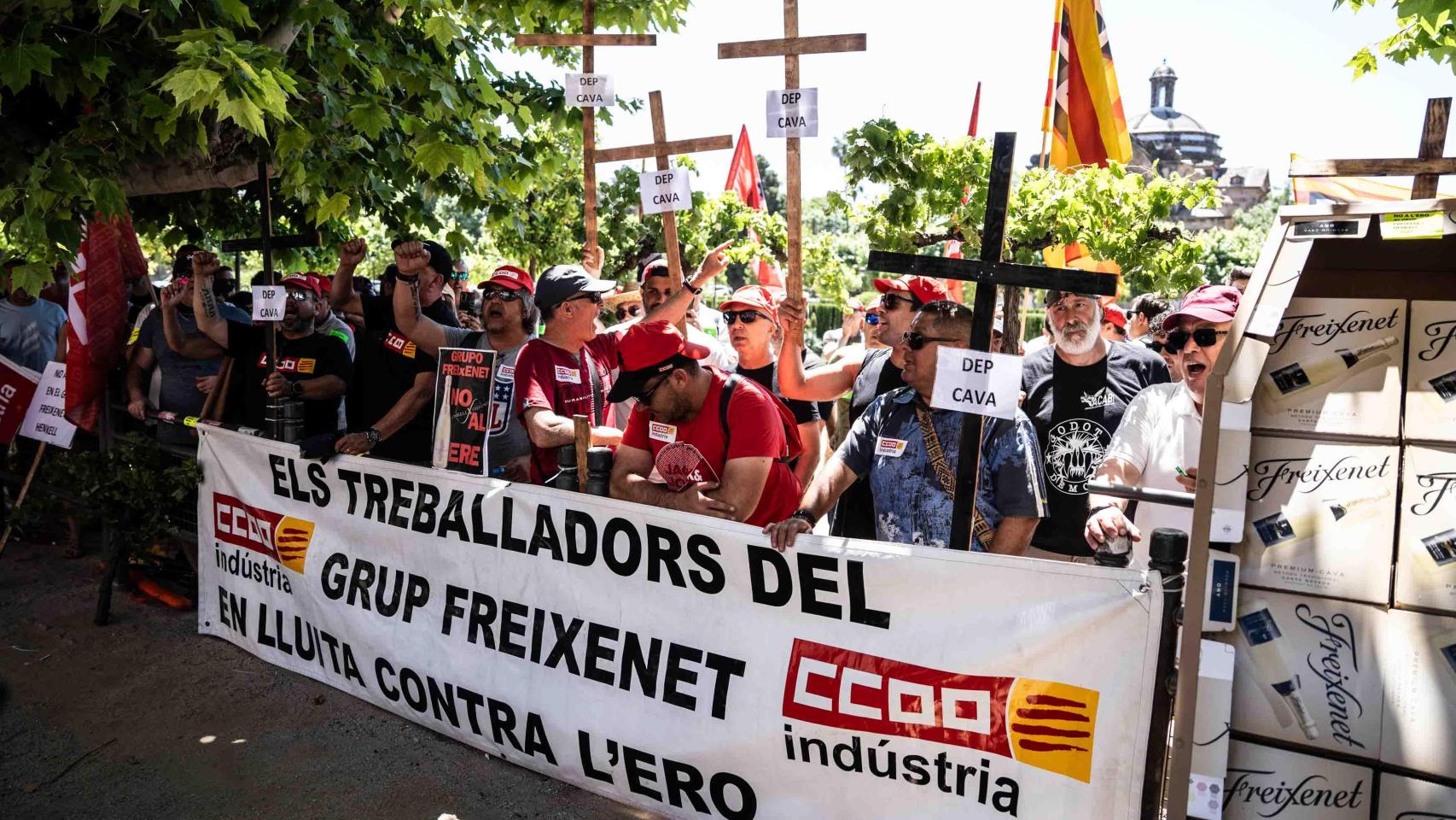 Huelga de trabajadores de Freixenet