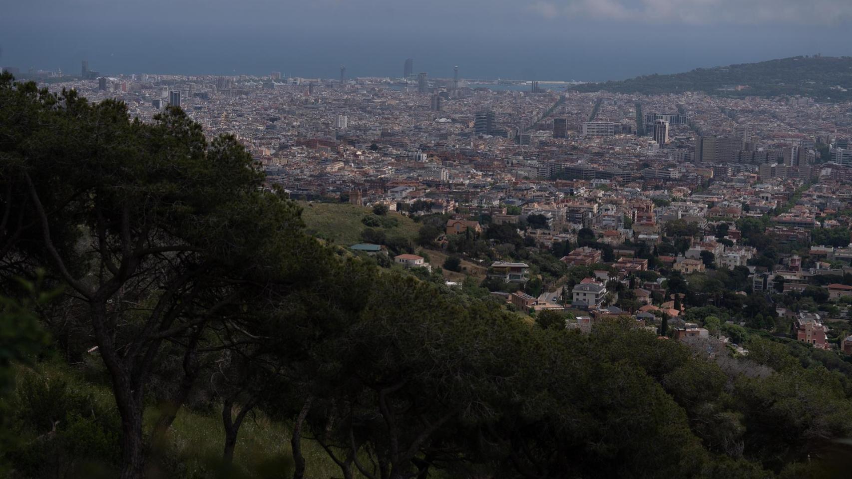 Vistas de la ciudad desde el Parc Natural de la Serra de Collserola, a 14 de mayo de 2025, en Barcelona, Catalunya (España)