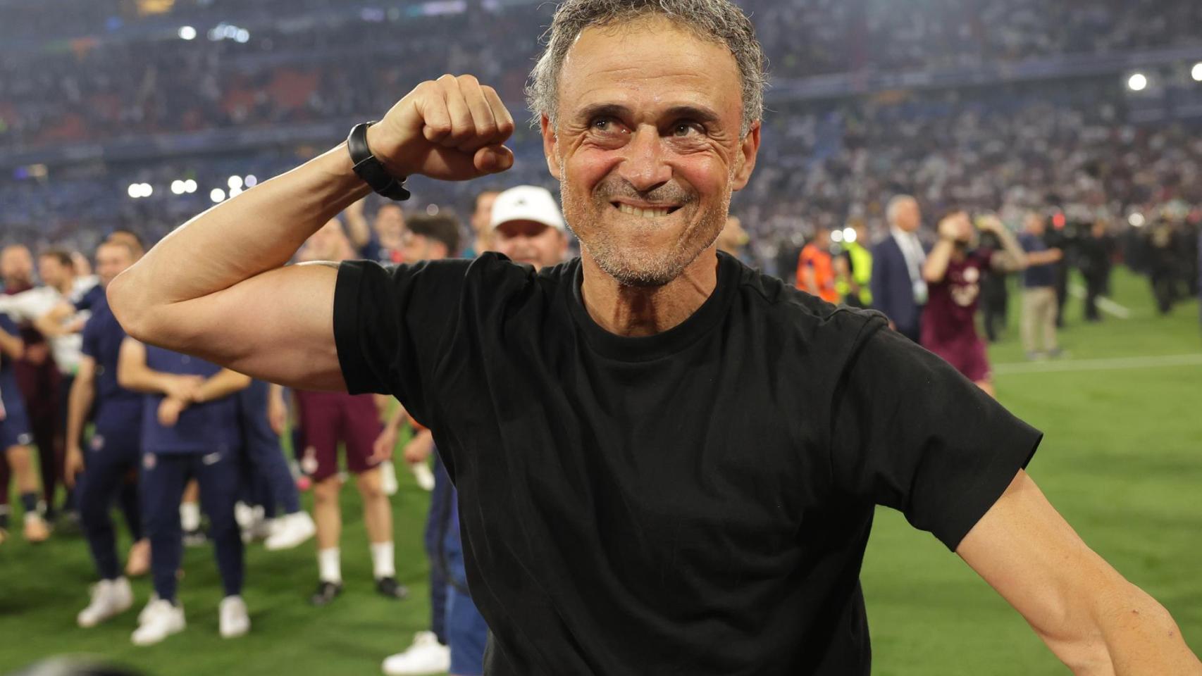 Luis Enrique, eufórico tras ganar la Champions