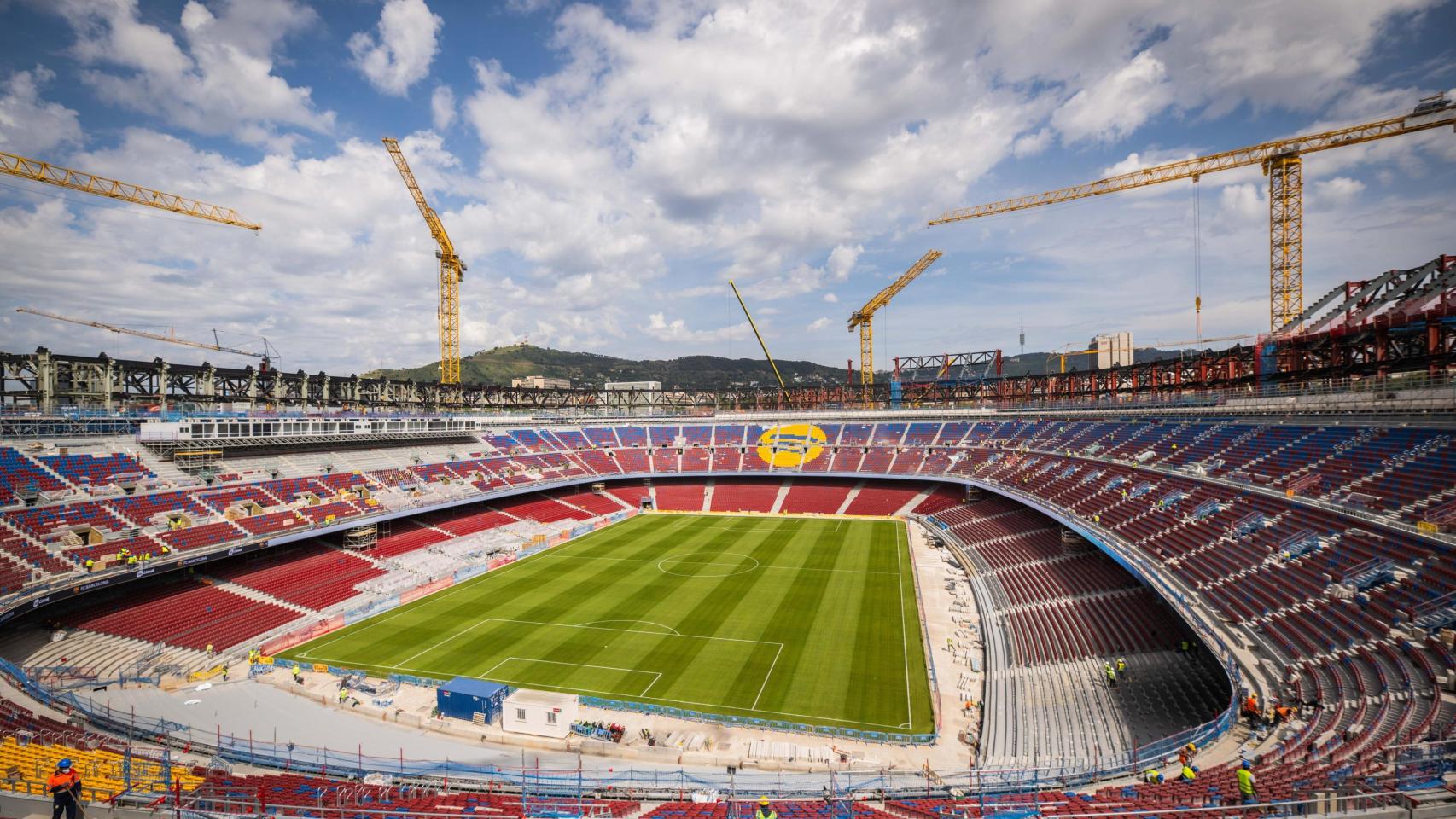Panorámica del nuevo Camp Nou a principios de junio de 2025