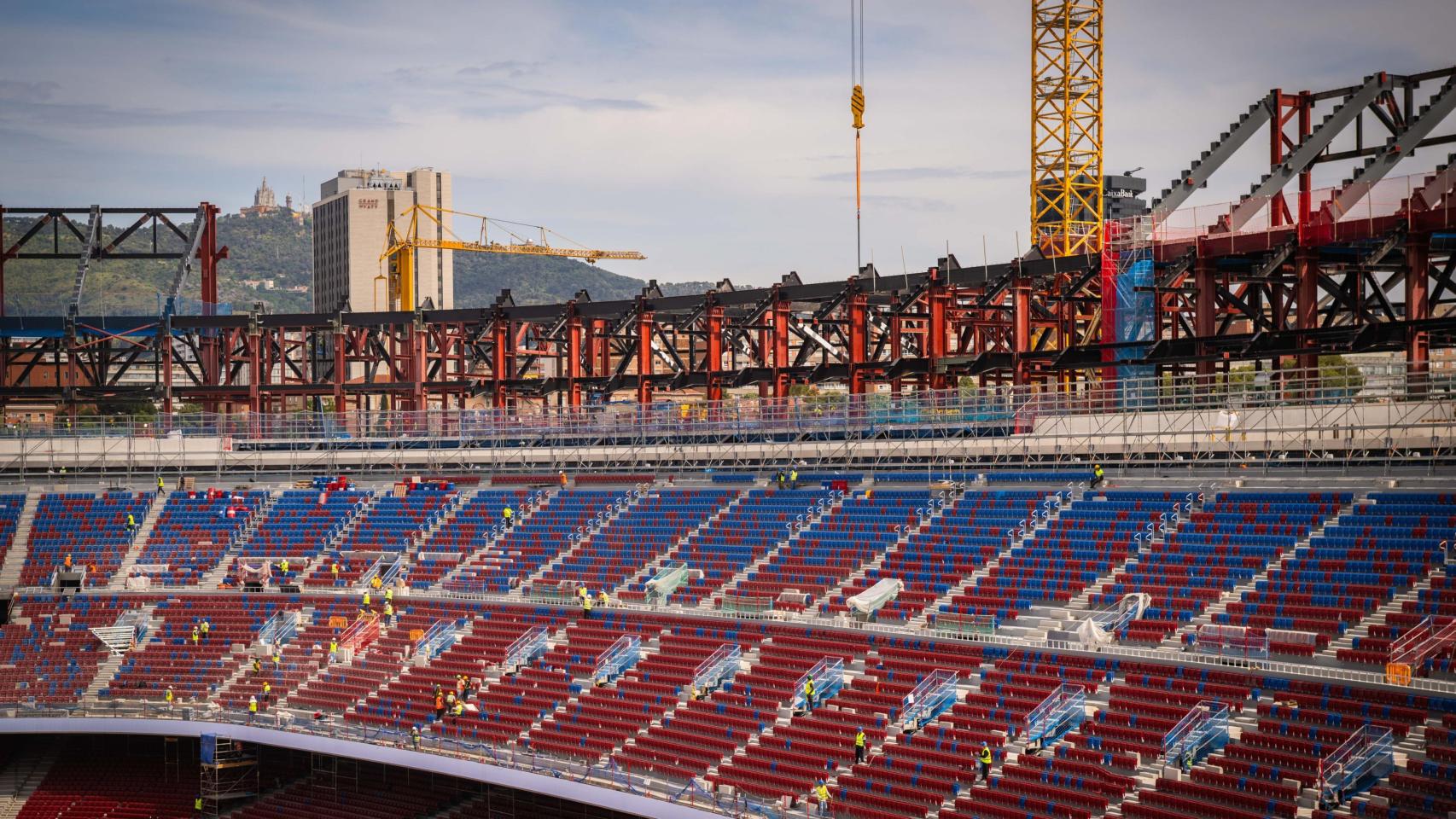 Segunda gradería del nuevo Camp Nou en obras