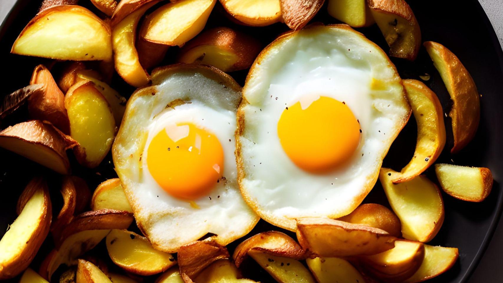 Huevos fritos con patatas