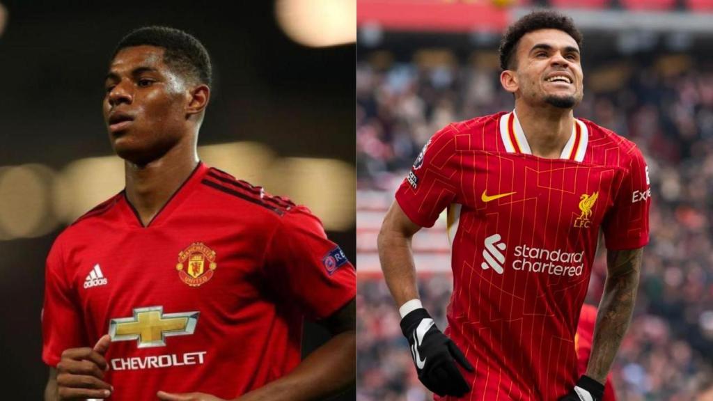 Marcus Rashford y Luis Díaz, en un montaje