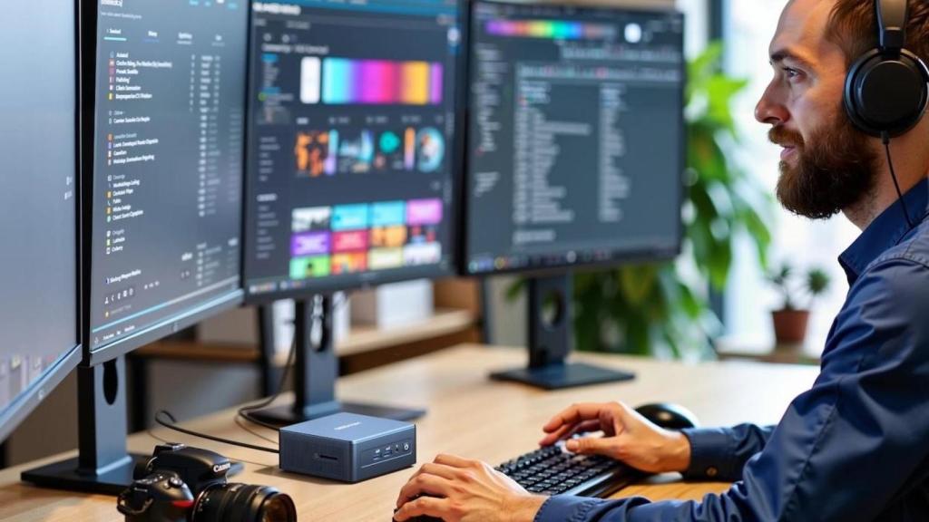 Puesto de trabajo con un mini PC