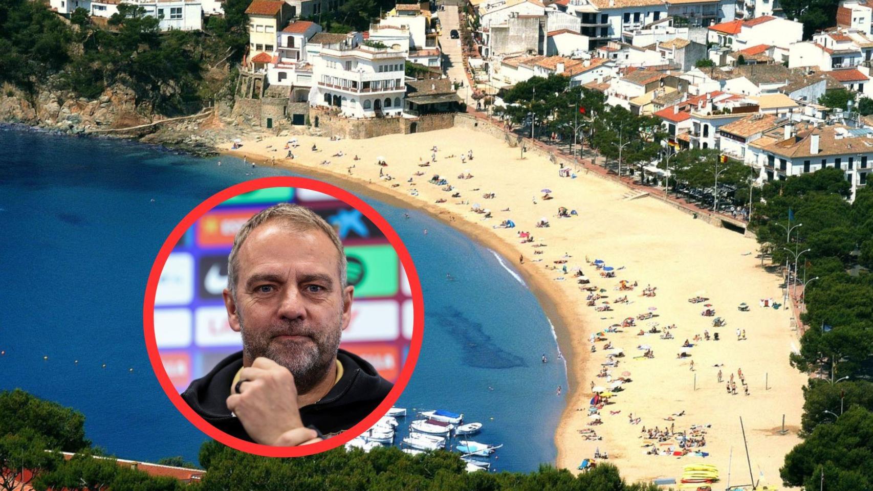 Fotomontaje Llafranc y Hansi Flick