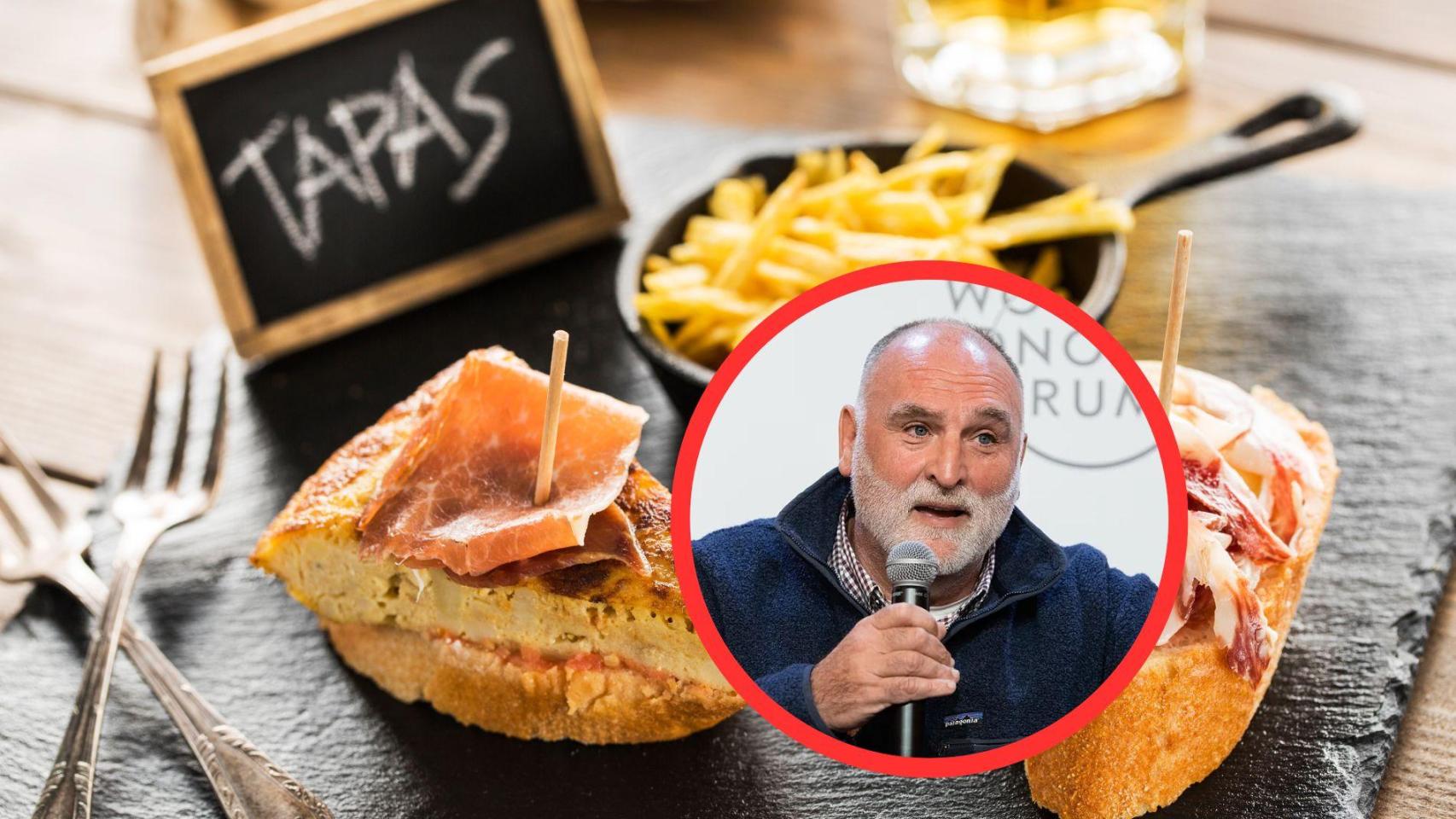 Fotomontaje José Andrés y tapas