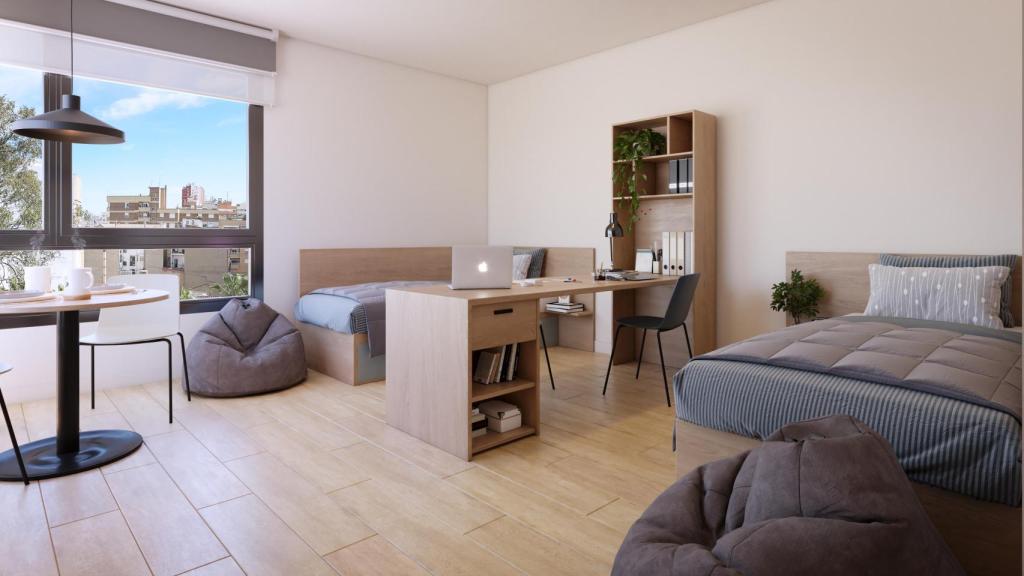 Habitació de Livensa Living Barcelona Sants-Badal, que obrirà al setembre