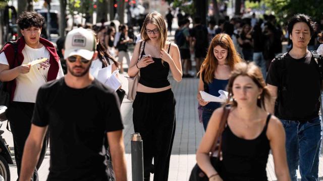 Alumnos durante la Selectividad 2025