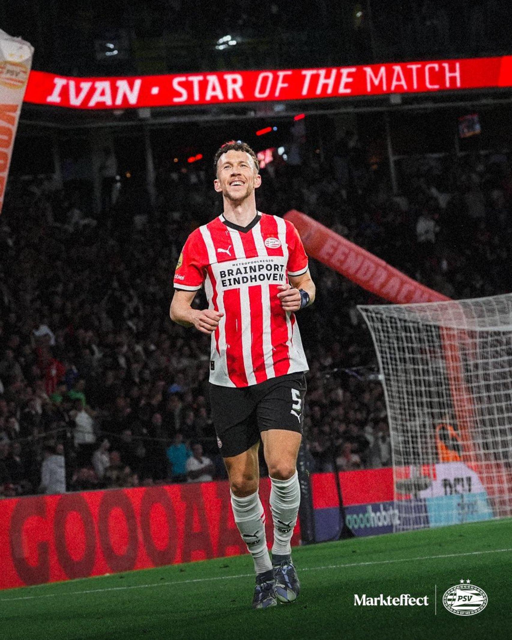 Ivan Perisic con el PSV en un partido en el que fue nombrado 'Star of the match'